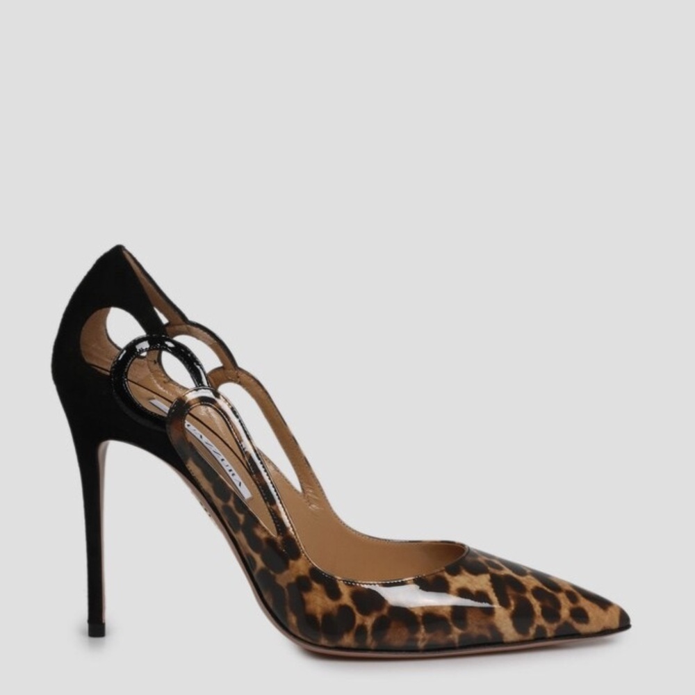 New Aquazzura Fenix Leopard Print Pump 40 $795